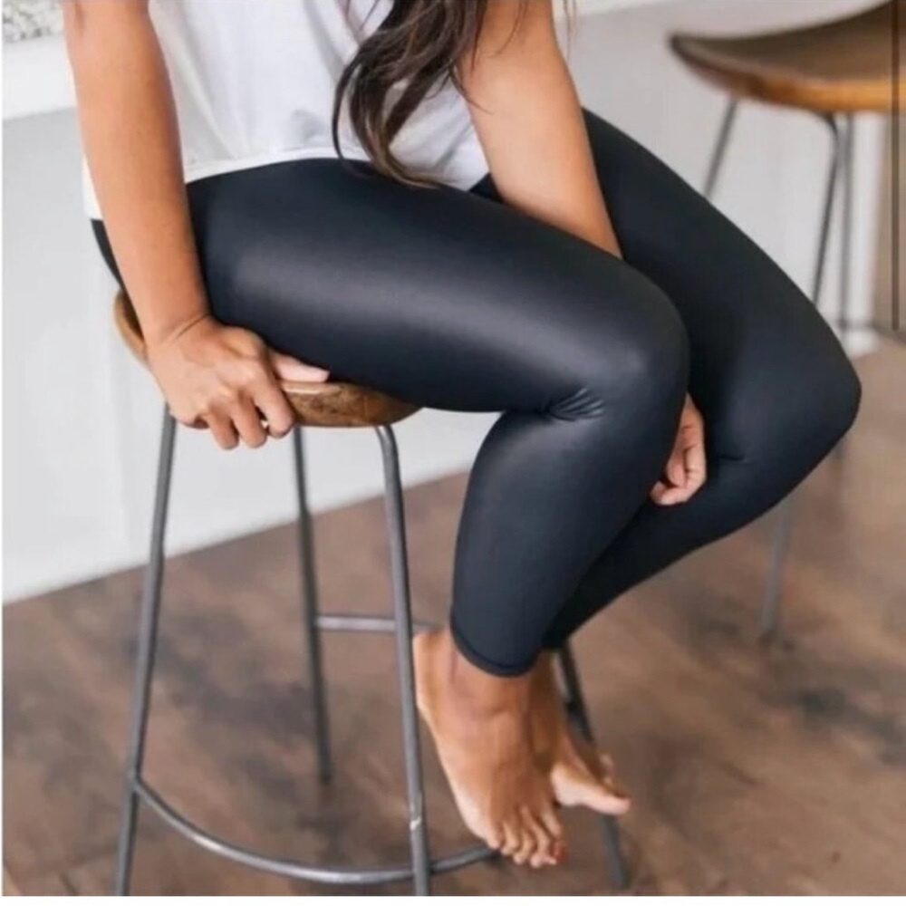 ZYIA Black 7/8 Leggings-Shiny Leather Look, NWT, Never Been Worn